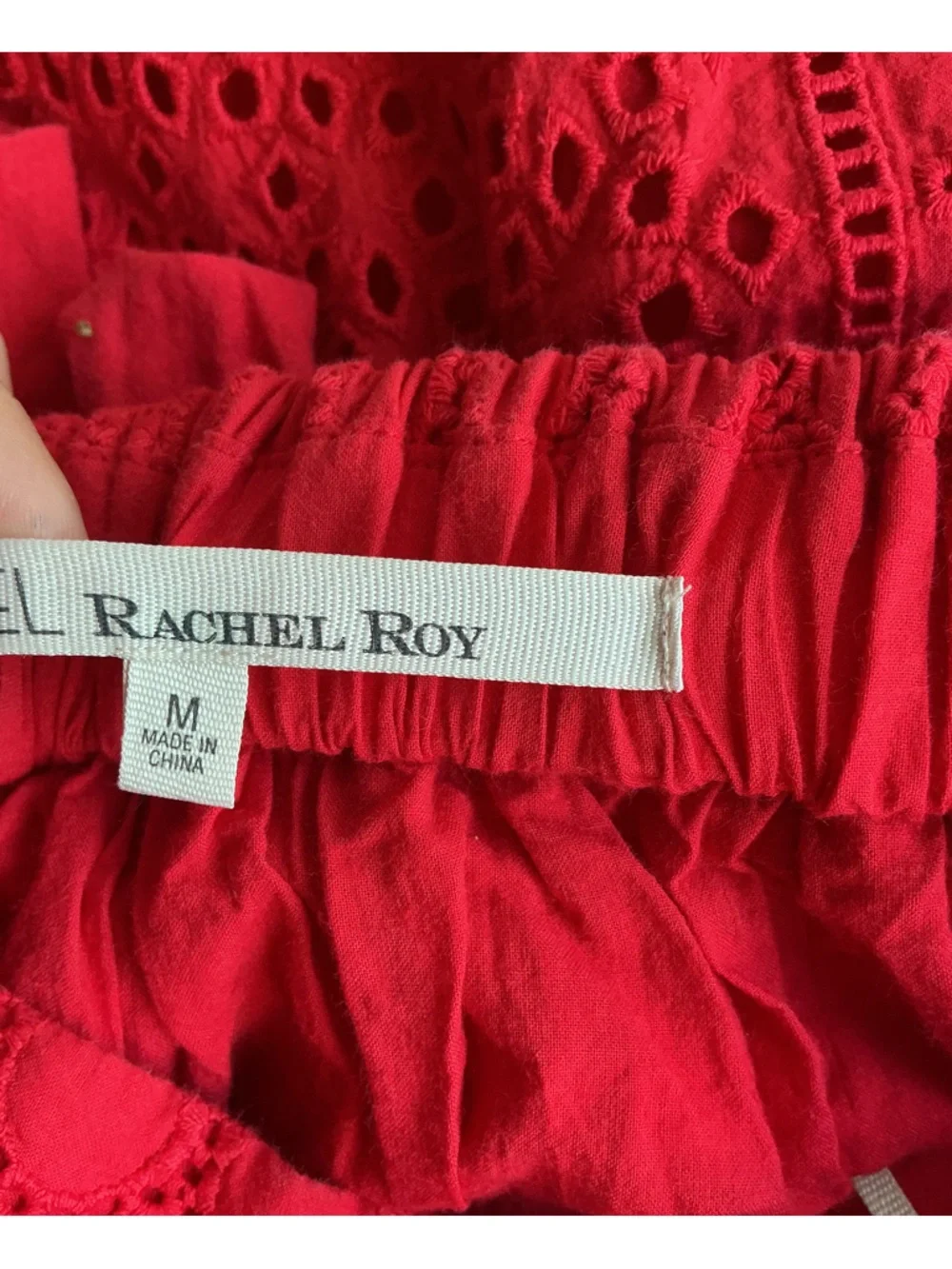 RACHEL Rachel Roy Red Eyelet Tie-Strap top - Picture 9 of 10
